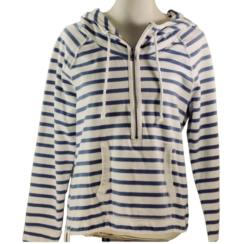 American Eagle Hooded Sweatshirt Navy & White Stripes Size Large - Picture 2 of 11